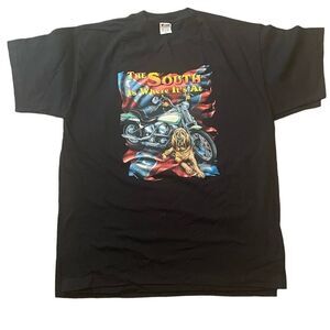 3D Motorcycle Hound Dog Tee 90s The South Vintage